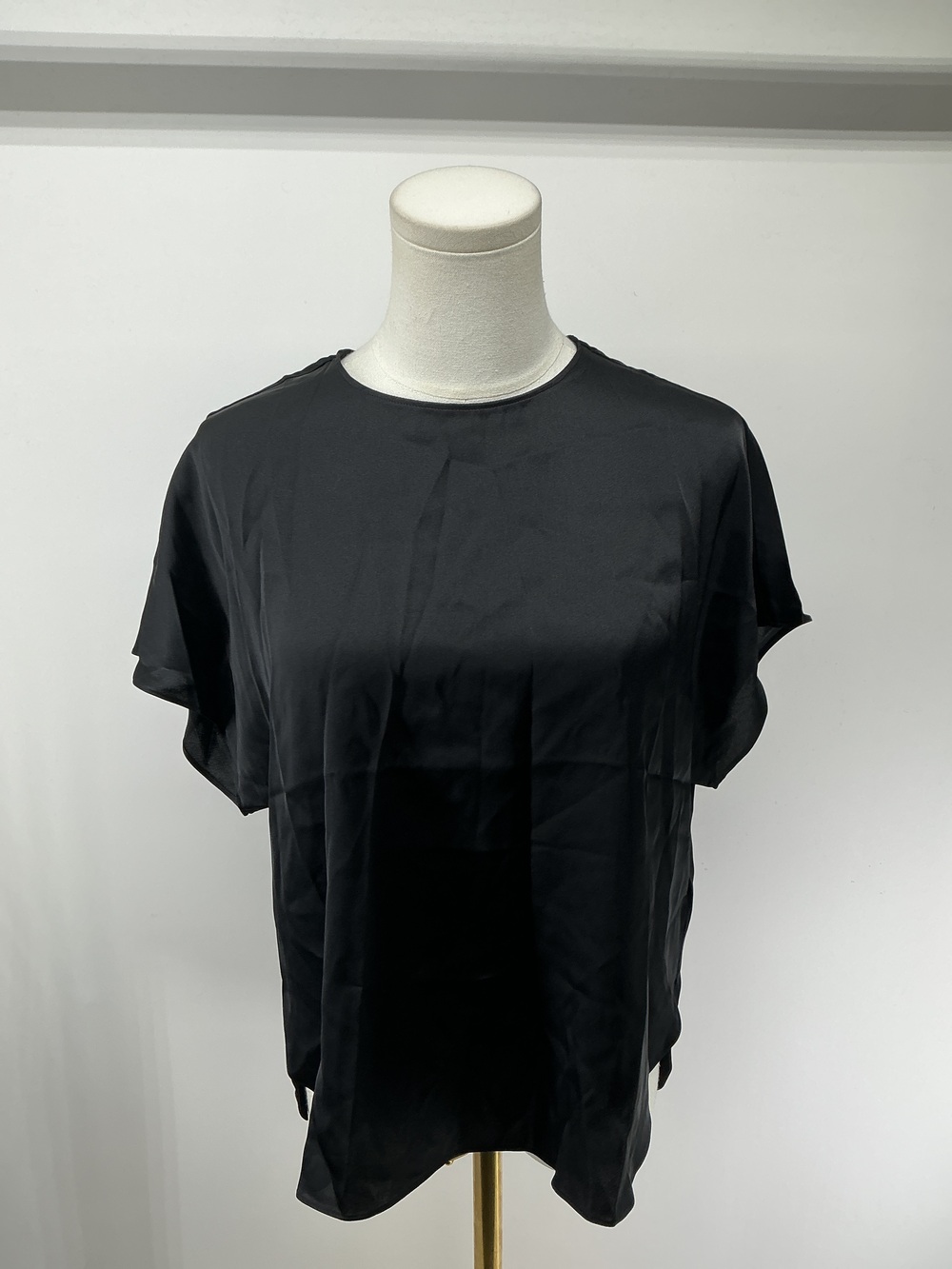 Washable Stretch Silk Split Hem Tee